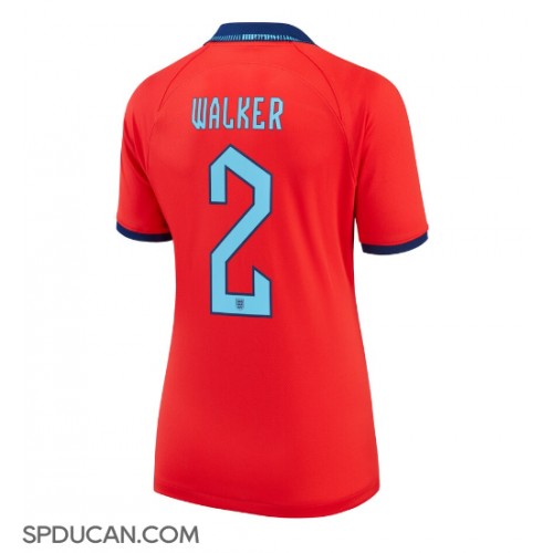 Zenski Nogometni Dres Engleska Kyle Walker #2 Gostujuci SP 2022 Kratak Rukav